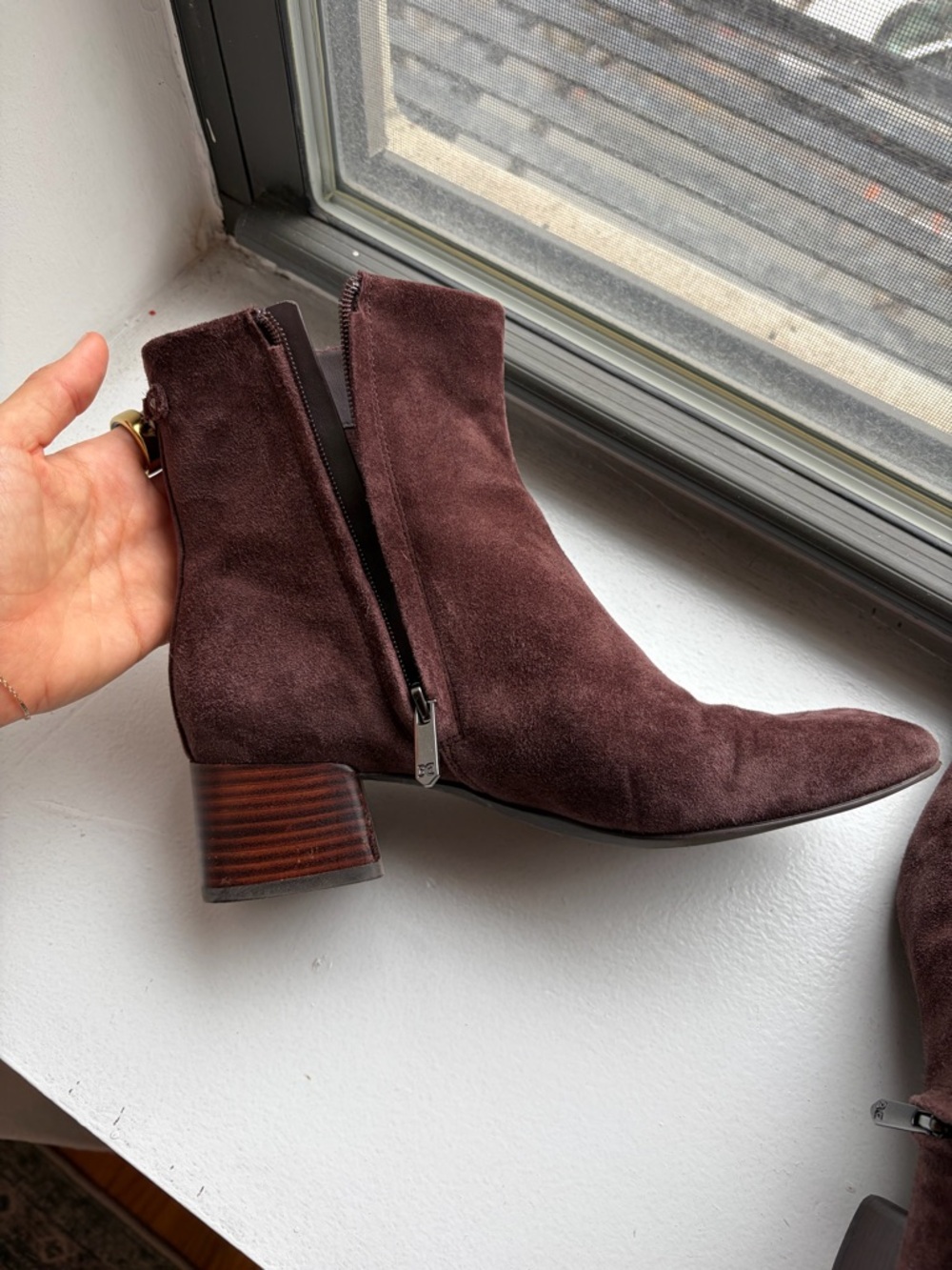 Sam Edelman Dark Brown Suede Ankle Boots - Picture 4 of 6